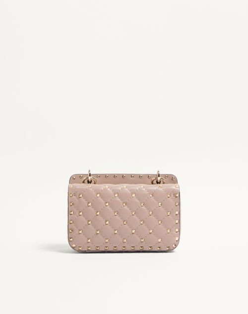 Valentino Garavani - Small Nappa Rockstud Spike Bag - Poudre - Woman - Shoulder Bags